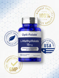 Carlyle L Methylfolate 15mg | 90 Capsules | Max Potency | Optimized and Activated | Non-GMO, Gluten Free | Methyl Folate, 5-MTHF | by Opti-Folate