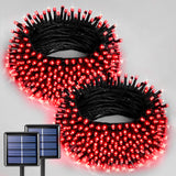 JMEXSUSS 2 Pack Red Solar Halloween Lights, Total 400 LED 151FT Red Solar Lights Outdoor Waterproof, 8 Modes Solar Christmas Lights for Outside Yard Patio Garden Christmas Tree Halloween Decorations