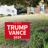 Probsin Trump Vance 2024 Yard Sign Double Sided 16" x 24" President Trump Vice President Vance MAGA Signs Voted for Trump Vance Outdoor Decorations for Lawn, Garden, Window, Party Supplies (Red)