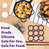 myHomeBody Silicone Trivet Heat Resistant Mat | Potholders for Kitchens | Trivets for Hot Dishes, Hot Pads for Kitchen | Kitchen Accessories Cooking Accessories | Violet Loops, Set of 3