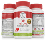 BP Rescue Blood Pressure Support Supplement - Vitamins & Herbs to Help Circulation & Blood Flow - Natural Blood Pressure Supplements with Hawthorn Berry, Garlic, Hibiscus in Capsules for Men & Women