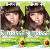 Garnier Hair Color Nutrisse Nourishing Creme, 51 Medium Ash Brown (Cool Tea) Permanent Hair Dye, 2 Count (Packaging May Vary)