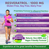 Natural Resveratrol Supplement – 1000mg – 180 Capsules