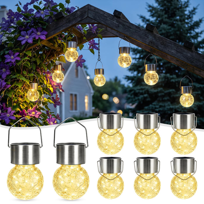 SOLPEX Hanging Solar Lights for Outside Garden Solar Hanging Lanterns 8 Pc
