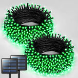 JMEXSUSS 2 Pack Green Solar Halloween Lights, Total 400 LED 151FT Green Solar Lights Outdoor Waterproof, 8 Modes Green Halloween Lights for Patio Yard Garden Christmas Tree Halloween Decorations