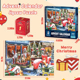 Puzzle Advent Calendar 2024 Christmas Jigsaw Puzzles for Kids and Adults, Xmas Dogs 1008 Pieces, 24 Days Countdown to Christmas, Stocking Stuffers Christmas Puzzles Gift