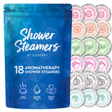 Cleverfy Shower Steamers Aromatherapy - 18 Pack of Shower Bombs with Essential Oils. Personal Care and Relaxation Birthday Gifts for Women and Men. Blue Set