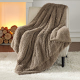 Bedsure Soft Brown Twin Blanket for Bed, Fluffy Fuzzy Blankets Twin Size for Couch, Sofa, Cozy Plush Sherpa Fleece Faux Fur Blanket, Thick Warm Christmas Blanket Gifts for Women, Men, 60x80