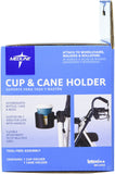 Medline Walker Cup and Cane Holder, Black - Pack of 6, Essential Mobility Aid Accessory for Walkers and Canes, Ideal for Medical Patients, Hospitals, and Nursing Homes