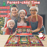 Alagoo Advent Calendar 2024 Jigsaw Puzzles - Christmas Shop Advent Calendar Puzzle, 1008 Pieces 24 Days Countdown to Christmas Gifts, Christmas Decor Family Gifts Christmas Puzzles for Kids Adult