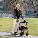 Carex Rollator Walker with Seat - Height Adjustable Adult Walker with Seat and Wheels, - Supports up to 250 lbs 1 Count (Pack of 1)