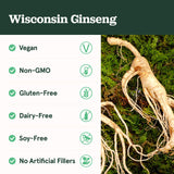 SB Organics Wisconsin Ginseng Capsules - 150 Ct 1000 mg Vegan Non-GMO Gluten-Free American Ginseng Supplements Made in USA from Panax quinquefolius Root Powder