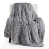 Bedsure Soft Grey Twin Blanket for Bed, Fluffy Fuzzy Blankets Twin Size for Couch, Sofa, Cozy Plush Sherpa Fleece Faux Fur Blanket, Thick Warm Christmas Blanket Gifts for Women, Men, 60x80