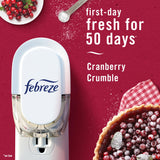 Febreze Odor-Fighting Fade Defy PLUG Air Freshener Baked Cinnamon Apple, Cranberry Crumble, .87 fl. oz. Oil Refill, 2 of Each