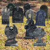 GameXcel 10PCS Halloween Tombstone Decorations Gravestone Decor for Graveyard Headstone Yard Signs Outdoor Lawn Yard Garden Decorations Halloween Yard Stakes