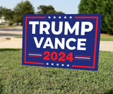 SignPro Trump Vance 2024 Yard Sign | Trump Vance Lawn Sign | Trump JD Vance Sign | 18" x 12" Corrugated Plastic Outdoor Weatherproof Yard Signs With H Stake | Double Sided