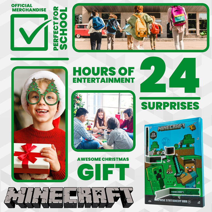 Minecraft Advent Calendar 2024 for Kids and Teenagers – Unique Boys Advent Calendar (Green)