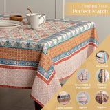 Maison d' Hermine 100% Cotton Table Cover - 60"x90" Rectangle Decorative Tablecloth - Washable Tablecloths for Dining, Home, Farmhouse & Party - Ideal for Thanksgiving & Christmas - Romane Collection