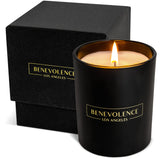 Benevolence LA Rose & Sandalwood Scented Candles | Jar Candle Black, 6 Oz Spring Scented Candles, Manly Indulgence Candles, Scented Candle for Men | Sandalwood Candles, Natural Candles for Women