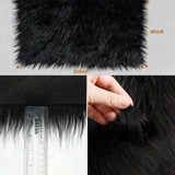 Faux Fur Fabric Christmas Fluffy Fuzzy Craft Shaggy Synthetic Plush Patch Sewing Fur Cuts for DIY Halloween Winter Costume Gnome Beard Miniature Dolls Costume Rugs Mats (Black,60 x 18 Inch)