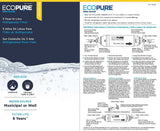 EcoPure EPINL30 5 Year in-Line Refrigerator Filter + Eastman Ice Maker Connector, 1/4 Inch