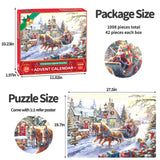 Advent Calendar 2024 Christmas Puzzle for Adults Kids 1008 Pieces - Santa's Gifts, 24 Days Christmas Countdown Calendar Jigsaw Puzzles, Advent Calendar Puzzle XMAS Gift Idea for Teen Boys Girls