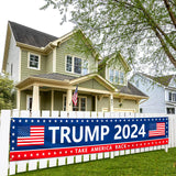 Donald Trump 2024 Banner 120" x 20" Decorations Take America Back Blue Red Star America Yard Sign Flag Outdoor Decorations Garden Banner Sign Yard Advertising Hanging Decor (2024 Trump)