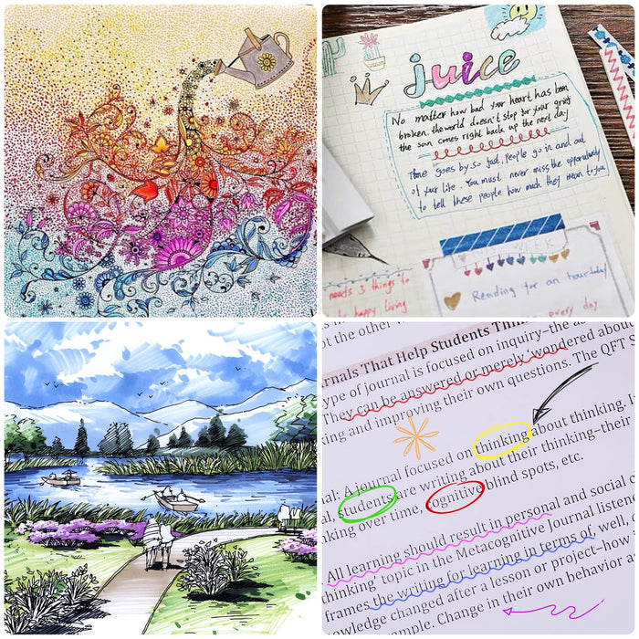 Attom Tech Art [12 Colors] 05 Micro, Fineliner Pen Set Ink, Fine Point Pen,Multi-liner, Sketching, Anime,Artist Illustrating/Technical Drawing,Office Documents