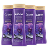 Caress Body Wash for Women, Black Orchid & Patchouli Oil, Relaxing, Fragrant Shower Gel to Relax and Recharge, 20 fl oz, 4 Pack