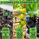 CARPATHEN Drip Irrigation System - Adjustable Premium Irrigation System for Garden, Raised Beds - Complete Drip Irrigation Kit with Drip Emitters, 5/16" and 1/4" Irrigation Tubing and Barbed Fittings