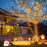 JMEXSUSS 500 LED Christmas Lights Outdoor, 173ft Warm White Christmas Tree Lights Outdoor Waterproof, 8 Modes Plug in Christmas String Lights for Holiday Xmas Indoor Ceiling House Decorations