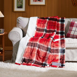 Bedsure Plaid Heated Blanket Twin - Christmas Electric Blanket with Red Plaid Pattern, Flannel Sherpa Heating Blanket as a Gift, with 6 Heating Levels, 10 Time Settings, 8-Hour Auto-Off (62"x84")