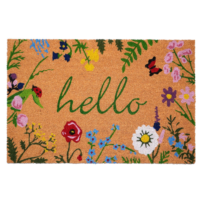 Calloway Mills AZ105992436 Floral Hello Doormat, 24" x 36", Multicolor
