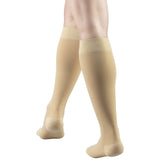 Truform Short Length 20-30 mmHg Compression Stockings for Men and Women, Reduced Length, Closed Toe, Beige, Large