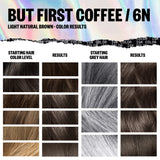 IGK Permanent Color Kit BUT FIRST COFFEE - Light Natural Brown 6N | Easy Application + Strengthen + Shine | Vegan + Cruelty Free + Ammonia Free | 4.75 Oz