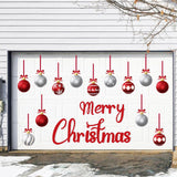 90shine 32PCS Christmas Garage Door Decorations Magnets - Merry Xmas Ball Holiday Refrigerator Fridge Kitchen Decor(Red, Silver)