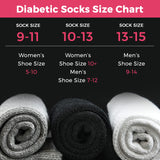 Diabetic Socks for Men and Women Loose Fit Non-Binding Cotton Crew Socks 6 Pairs