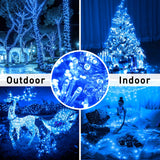 JMEXSUSS 66ft 200 LED Blue Christmas Lights Indoor Outdoor, Connectable Blue String Lights Clear Wire Plug in, 8 Modes Blue Fary Lights for Halloween Tree Party Bedroom Wall Christmas Decoration