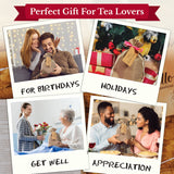 Bellina Tea Gift Baskets for Women and Men - Get Well Care Package - Insulated Cup, 20 Premium Teas, 10 Honey Straws, Gift Tag & Bag