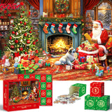 Puzzle Advent Calendar 2024 Christmas for Adult Kids,1008 Pieces Santa Workshop Jigsaw Puzzle,24 Days Christmas Countdown Advent Calendar Puzzle Home Decor Gifts for Teens Boys Girls,27.6 in x 19.7 in