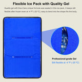 Koo-Care Extra Extra Large Gel Ice Pack for Injuries Reusable Flexible Cold Therapy Compress with Wrap for Full Back, Hip, Thigh, Knee, Shin - Pain Relief for Post-surgery Recovery XXL, 13 x 21.5 Inch