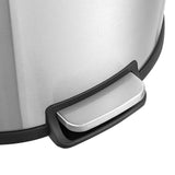 QUALIAZERO 50L/13Gal Heavy Duty Hands-Free Stainless Steel Commercial/Kitchen Step Trash Can, Fingerprint-Resistant Soft Close Lid Trashcan, 13Gal, D Shape