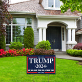 Factory Crafts Made In USA, Not China | Trump 2024 Yard Sign | Take America back Blue lawn Rally Placard | Outdoor Decoration 18" x 12" Double Sided Print with H-Stake (3RD TIME)