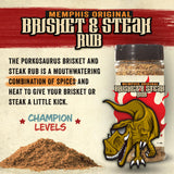 PORKOSAURUS Brisket & Steak Seasoning Blend (11.6 Oz) — World Champion Dry Rubs for Smoking and Grilling — Spices for Smoking