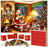 Advent Calendar 2023 Christmas Puzzles for Kids and Adults, 2023 Christmas 24 Days Countdown Calendars Christmas Gifts for Boys Girls,1008 Pieces Christmas Puzzle in 24 Boxes, Santa's Workshop(27.56 x