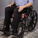 DMI Foam Wheelchair and Seat Cushion - Office Chair Cushion - Support Cushion Chairs Pad, Helps with Sciatica Pain Relief, Plaid Cover, 16 x 18 x 4 inches