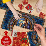 Jigsaw Puzzle Advent Calendar Nativity Puzzles for Adults 1000 Pieces, Christmas Countdown Jigsaw Puzzles, Stained Glass Religous Puzzle Jesus Christian Puzzles for Home Decor