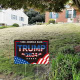 Probsin Trump 2024 Yard Sign with Metal H Stakes Double Sided 12" x 17" Trump Take America Back Black Signs Voted for Trump Outdoor Decorations for Indoor Outdoor Lawn, Garden, Window, Party Supplies