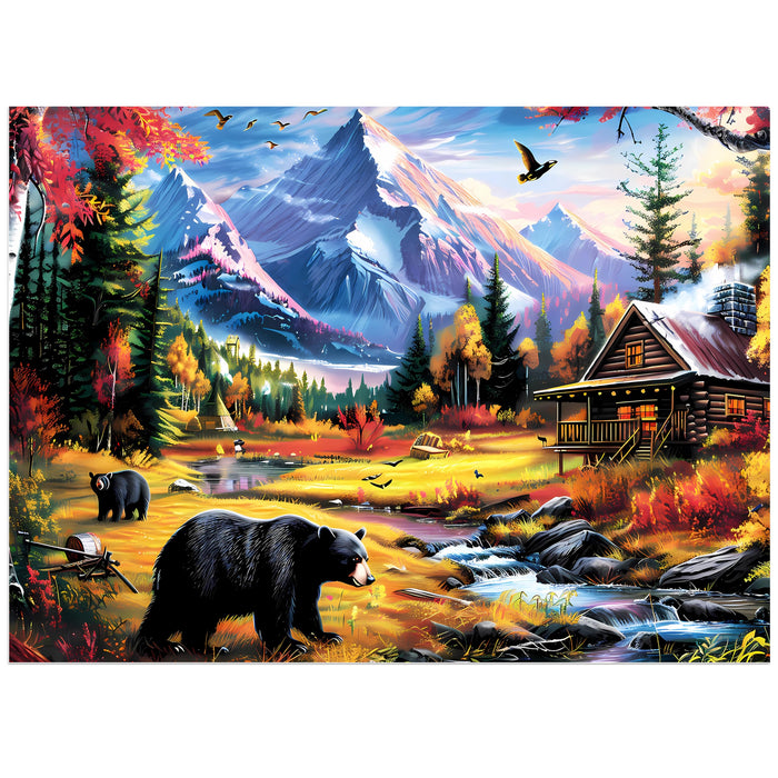 500 Pieces Jigsaw Puzzles for Adults Puzzle Bear Mountain Nature Puzzle for Children Elderly, Recycled Paper Puzzle 500 Pieces, Challenging Puzzle Family Game Great Gift for Friends, 20.5 x 15 Inch