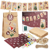 DIY Advent Calendar Kit: Beautiful Craft Advent Calendar 2022 with 24 Paper Bags and Sticker Paper with Designs – Empty Advent Calendar to Fill Yourself – Lovely Christmas Advent Calendar LIVAIA